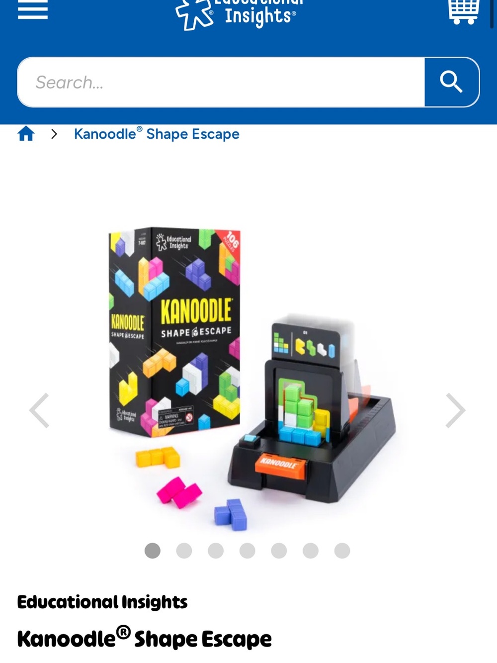 Educational Insights Kanoodle Shape Escape Puzzle Game - Multi-Color